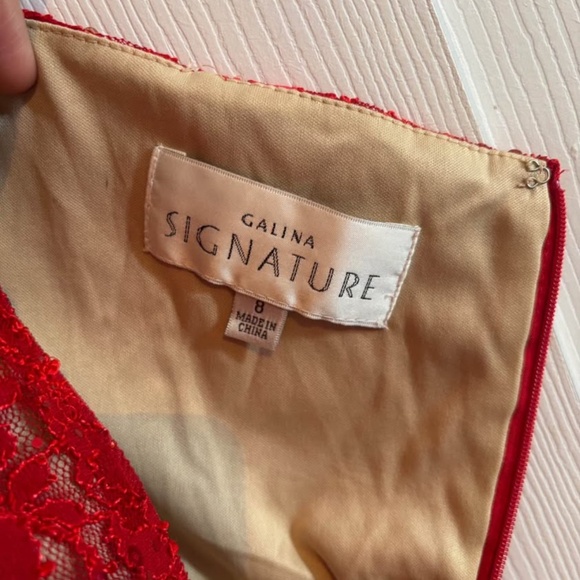 Red Prom Dress With Leg Slit - Picture 3 of 3